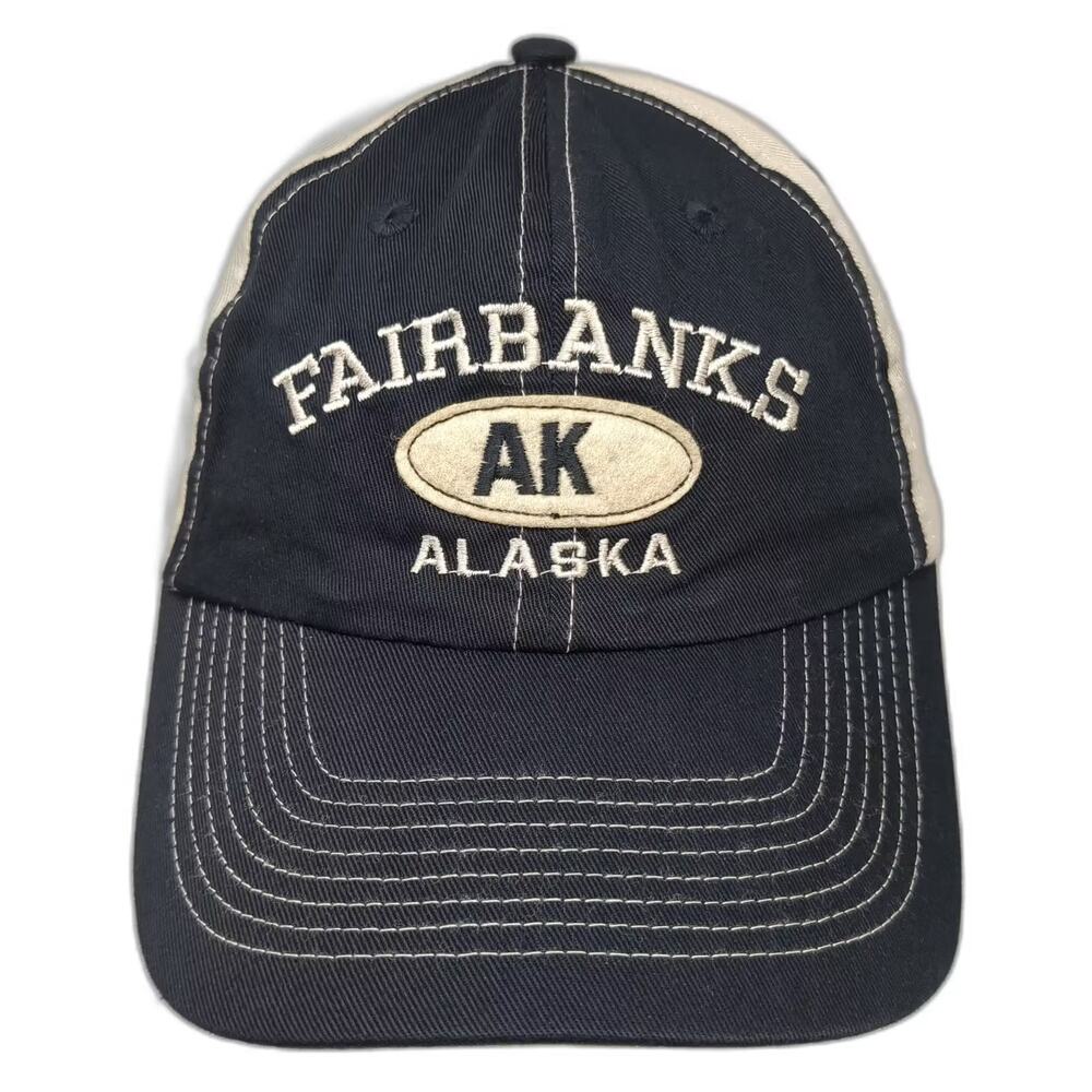 CSI Fairbanks Alaska The Last Frontier Baseball Cap Black Beige OS Hat Strapback